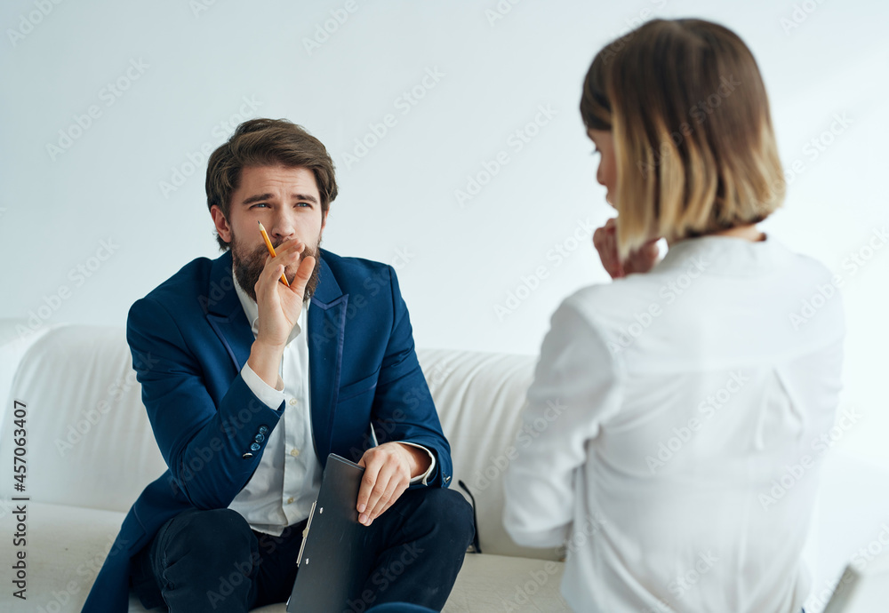 male psychologist next to the patient diagnosis psychotherapy analysis research male psychologist next to the patient diagnosis psychotherapy analysis research