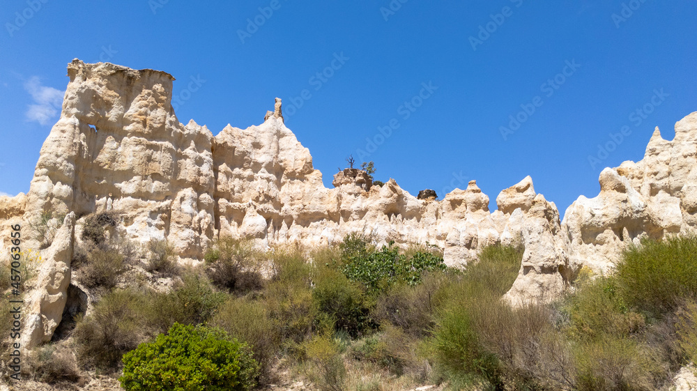 Orgues de l'ille sur têt park sandstone geological formation in france