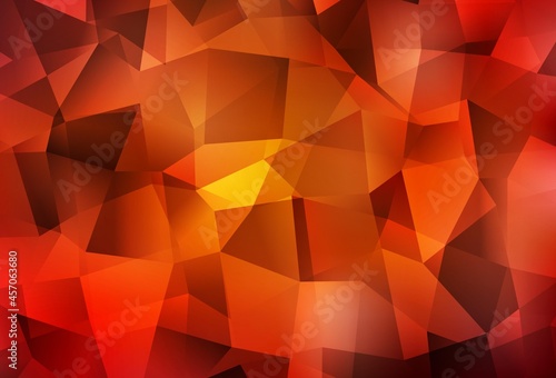 Dark Red, Yellow vector polygonal pattern.