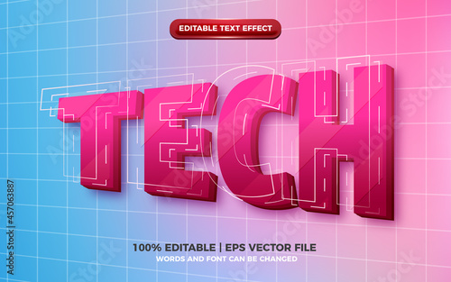 hi tech future 3d editable text effect