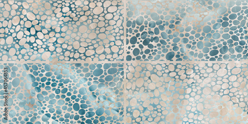 onyx marble mosaic background in blue and beige colors