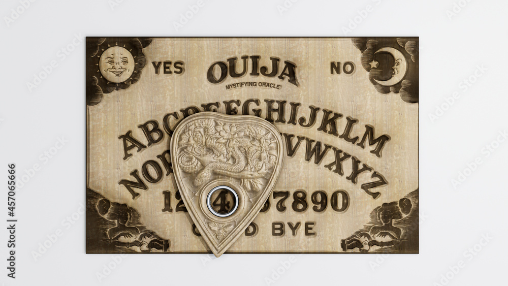 ouija table isolated on white background