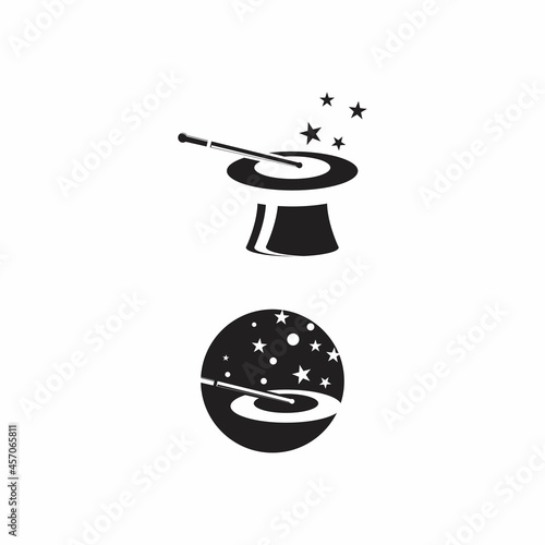 Wand magic hat Logo Template vector symbol design