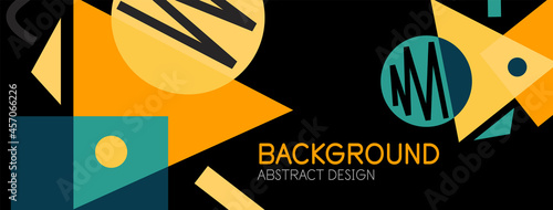 Abstract background with blocks, lines, geometric shapes. Techno or business concept for wallpaper, banner, background, landing page