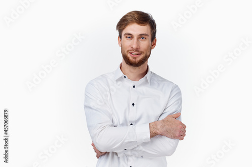 man in white shirt office manager work