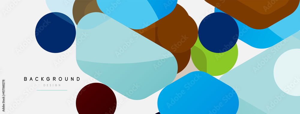Abstract round geometric shapes and circles background. Trendy techno business template for wallpaper, banner, background or landing Abstract round geometric shapes and circles background. Trendy techno business template for wallpaper, banner, background or landing