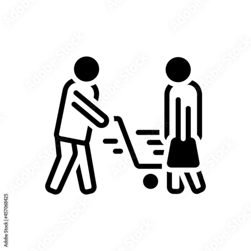 Black solid icon for shoppers