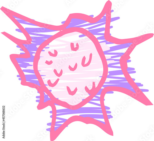 子供が描いた汗っかき太陽のかわいい落書き 猛暑 熱射病