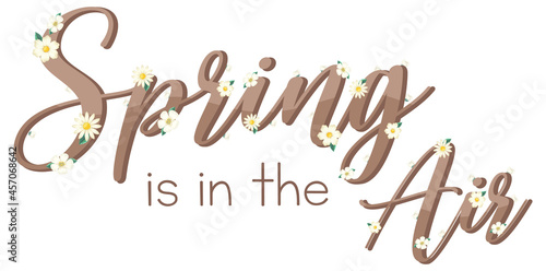 Floral spring calligraphic text