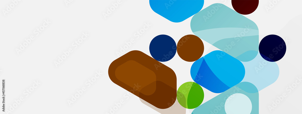 Abstract round geometric shapes and circles background. Trendy techno business template for wallpaper, banner, background or landing