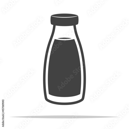 Bottle of milk icon transparent vector isolated