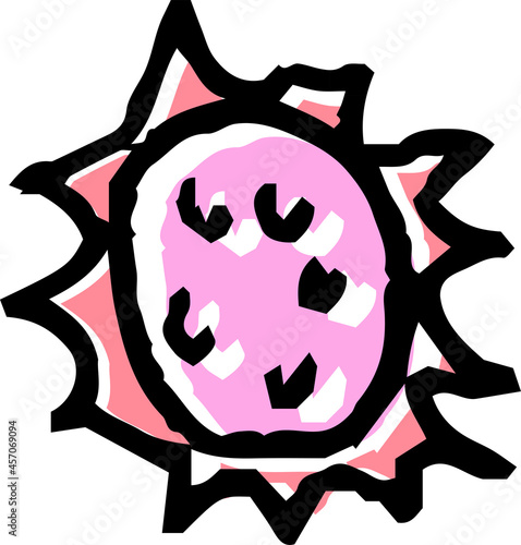 子供が描いた汗っかき太陽のかわいい落書き 猛暑 熱射病