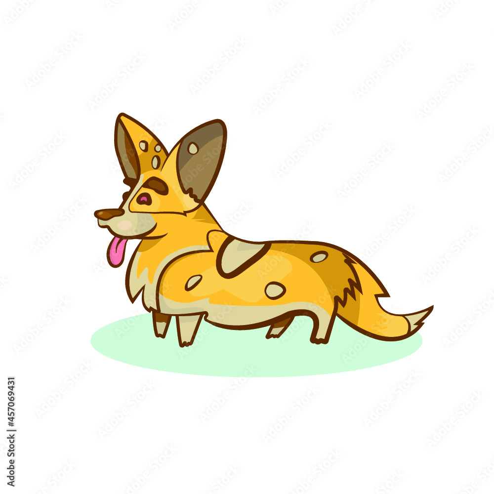 Fototapeta premium corgi illustration art