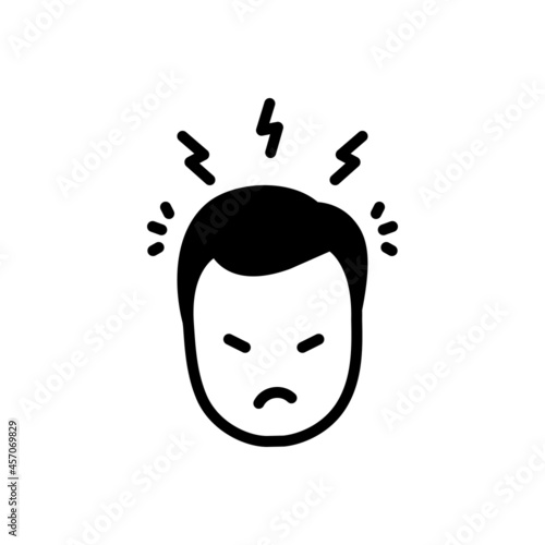 Black solid icon for rage