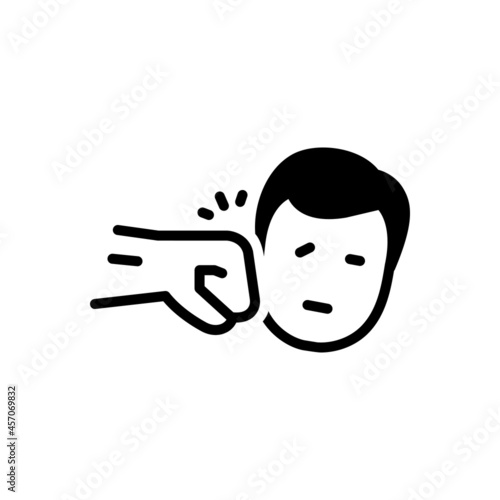 Black solid icon for rage anger
