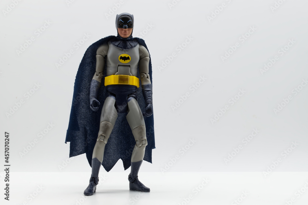 Bologna - Italy - August 19, 2021: Batman tv series action figure isolated  on white background. Batman from DC comics. Stock Photo | Adobe Stock