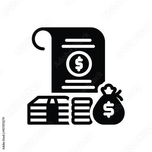Black solid icon for amount