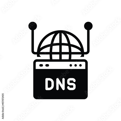 Black solid icon for dns photo