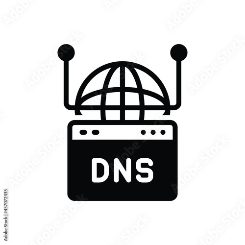 Black solid icon for dns