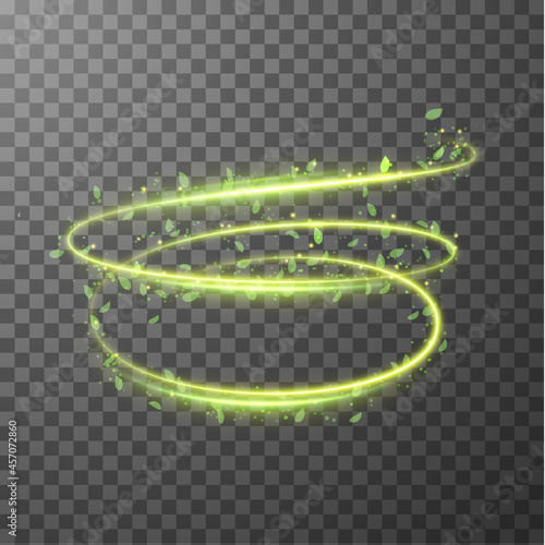 Green shiny lines vector effect background. EPS10