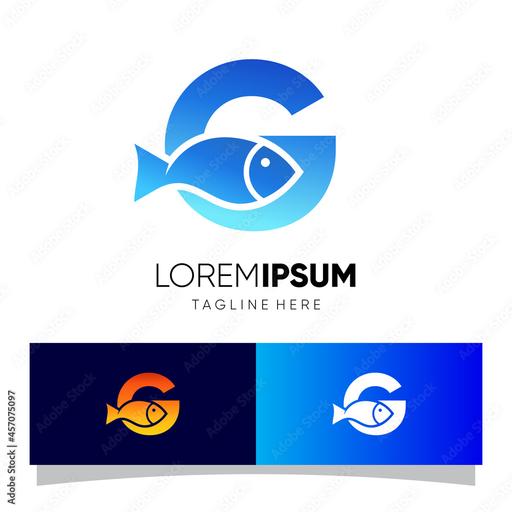 Letter G Fish Logo Design Vector Icon Graphic Emblem Illustration Letter G Fish Logo Design Vector Icon Graphic Emblem Illustration