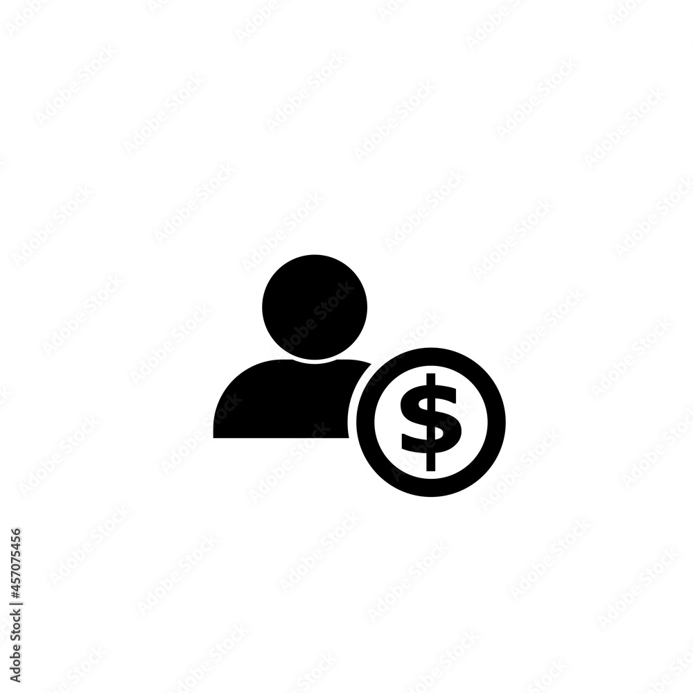People and money icon isolated on white background People and money icon isolated on white background