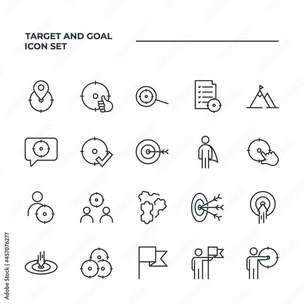 Target and Goal set icon, isolated Target and Goal set sign icon, vector illustration