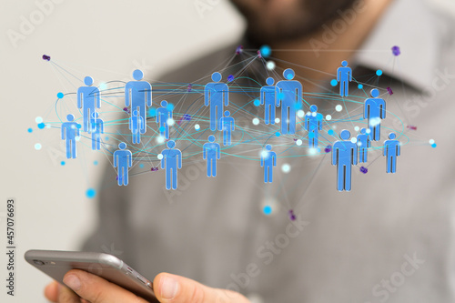 Fototapeta Naklejka Na Ścianę i Meble -  people network structure HR - Human resources management and recruitment