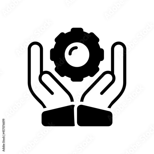 Black solid icon for reliable