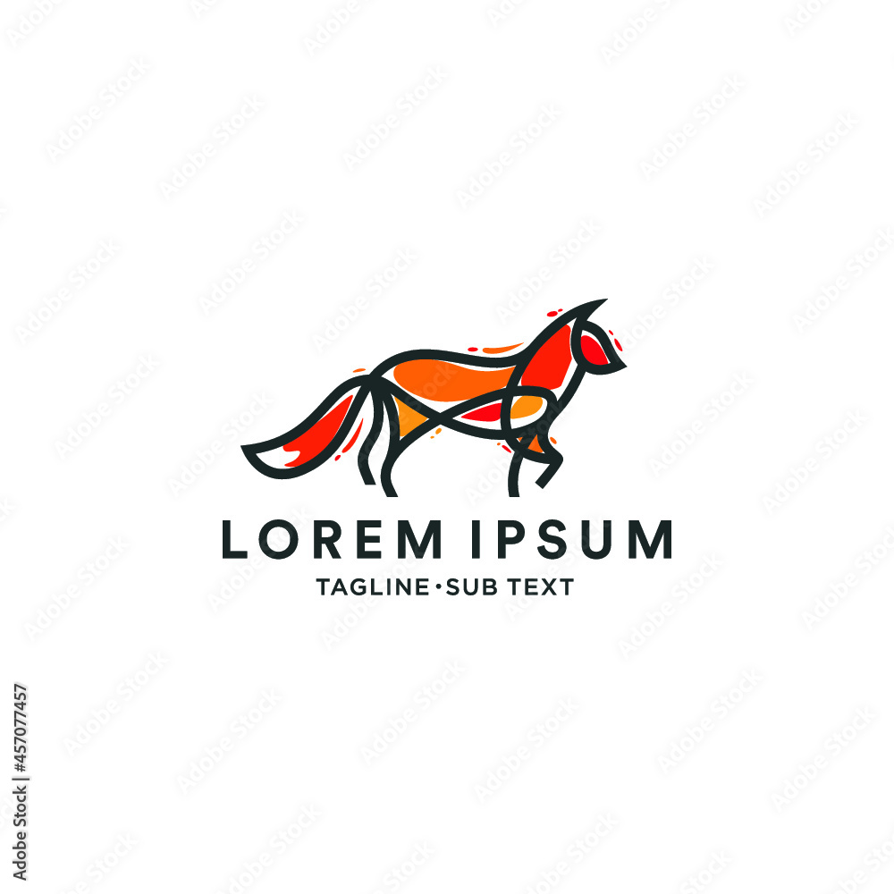 Outline fox simple minimalist design, suitable for logo and illustration Outline fox simple minimalist design, suitable for logo and illustration