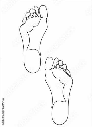 One continuous single drawing line art flat doodle leg, foot, illustration, female.