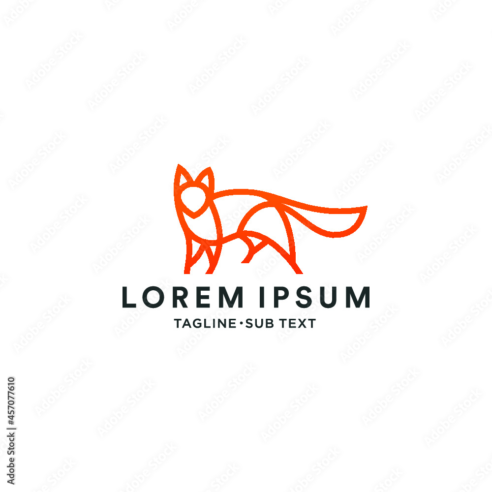 Obraz premium Outline fox simple minimalist design, suitable for logo and illustration