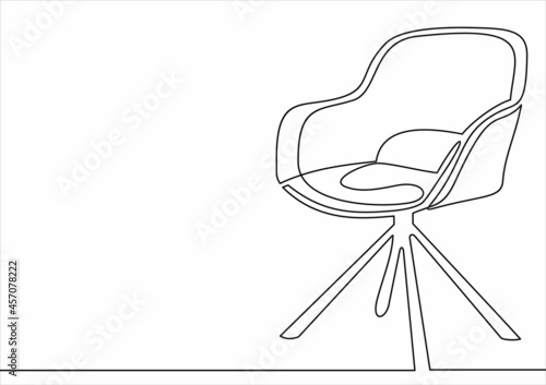 one line drawing of isolated vector object - modern chair
