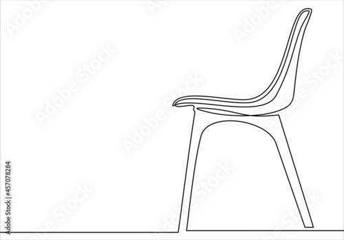 one line drawing of isolated vector object - modern chair