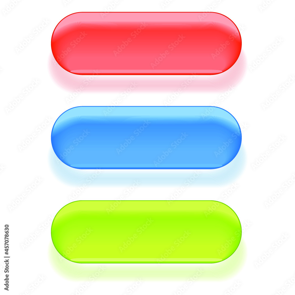 Oval buttons with reflection isolated on a white background Oval buttons with reflection isolated on a white background