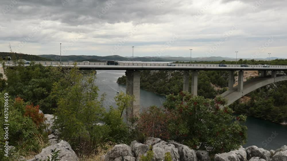 Motorway bridge over the river KRKa in Croatia Motorway bridge over the river KRKa in Croatia