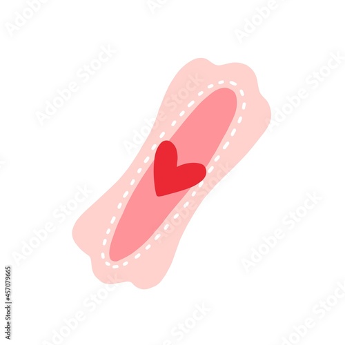 Pantyliner for feminine intimate hygiene. Women sanitary pad for daily use. Panty liner or shield for vaginal discharge. Hygienic napkin with wings. Flat vector illustration isolated on white