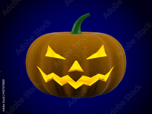 halloween pumpkin on blue b...