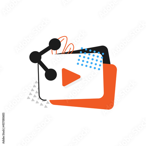 Create video content and make money,Flat design vlog concept,flat design icon vector illustration
