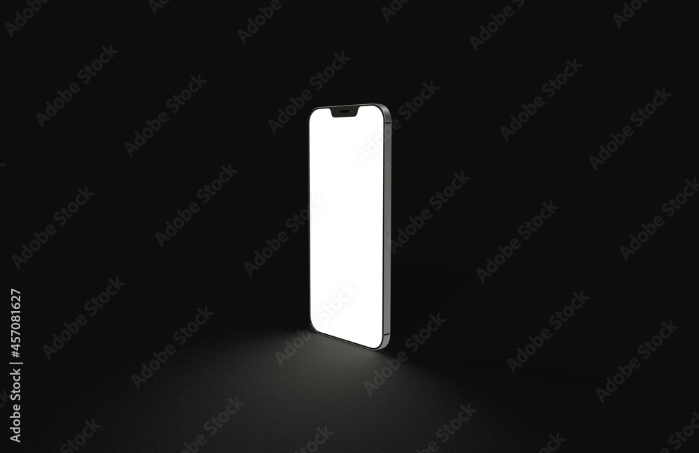 Smartphone frameless blank screen mockup template black background Smartphone frameless blank screen mockup template black background