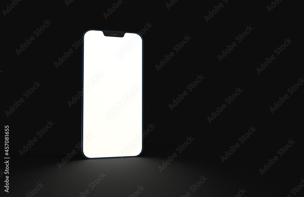 Smartphone frameless blank screen mockup template black background Smartphone frameless blank screen mockup template black background