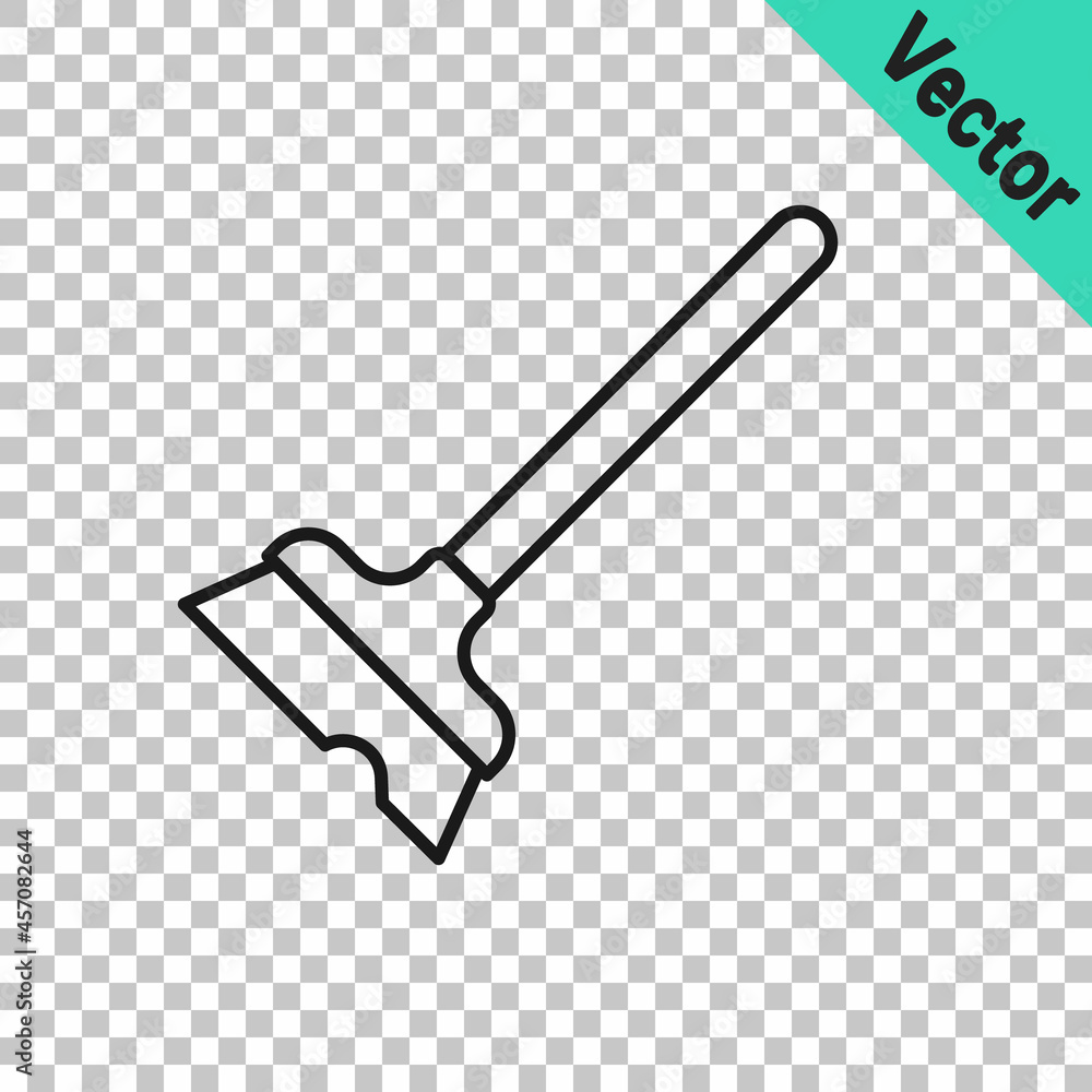 Black line Mop icon isolated on transparent background. Cleaning service concept. Vector Black line Mop icon isolated on transparent background. Cleaning service concept. Vector