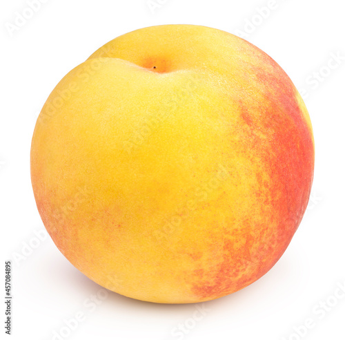 Korean Golden Peach fruits on white background, Honey Yellow Peach isolated on white background With clipping path.