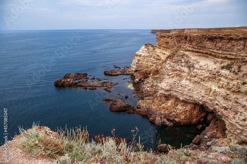 picturesque rocky coast of the sea 
