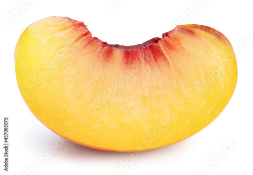 Korean Golden Peach fruits on white background, Honey Yellow Peach isolated on white background With clipping path.