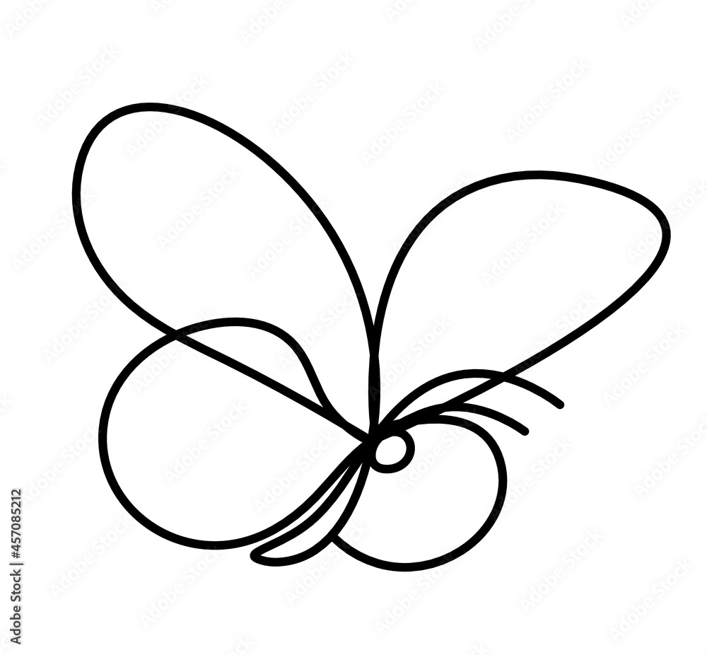 Butterfly line icon, isolated on the white Butterfly line icon, isolated on the white