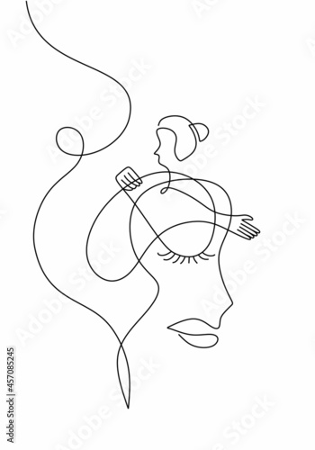 Continuous line art of man ...