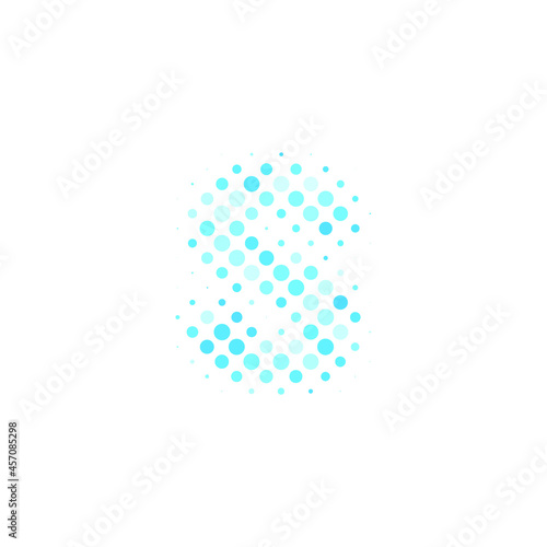 Letter S logo. Dots logo, dotted shape logotype vector design. S letter logo in halftone dots style