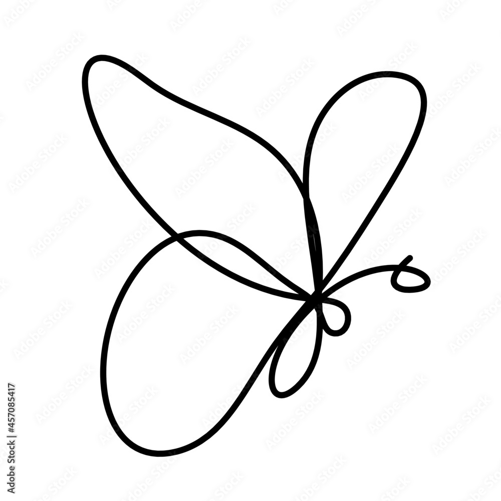 Butterfly line icon, isolated on the white. Vector Butterfly line icon, isolated on the white. Vector