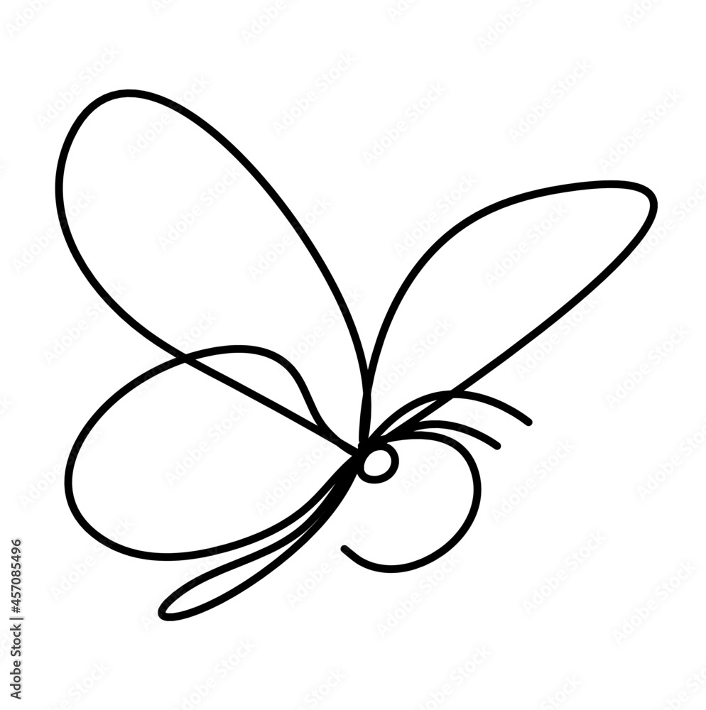 Butterfly line icon, isolated on the white. Vector Butterfly line icon, isolated on the white. Vector
